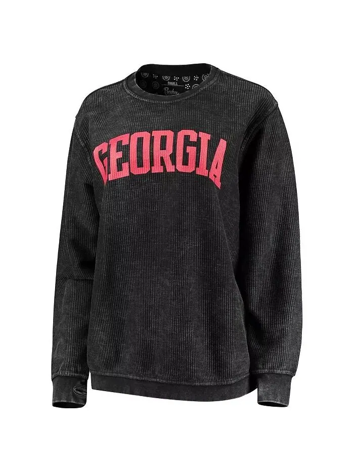Черный женский свитер Georgia Bulldogs с удобным шнурком в винтажном стиле, базовый пуловер с аркой — изображение 2 из 2
