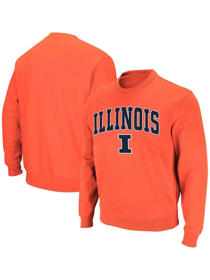 Мужская оранжевая толстовка с круглым вырезом Illinois Fighting Illini с арочным логотипом Colosseum — изображение 2 из 4