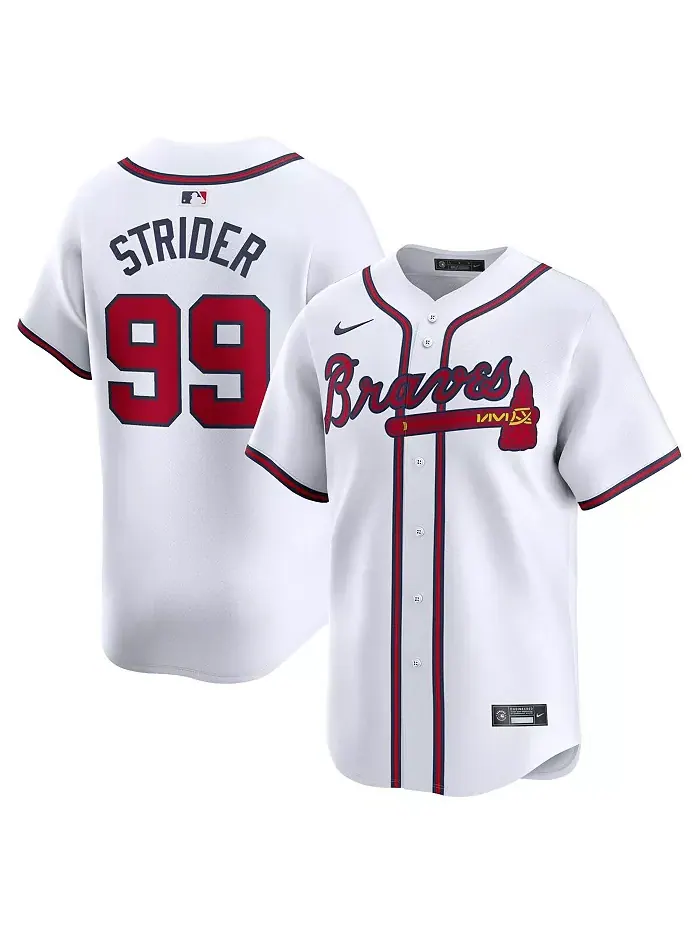 Мужская белая лимитированная джерси игрока Spencer Strider Atlanta Braves (домашняя форма) Nike — изображение 1 из 3