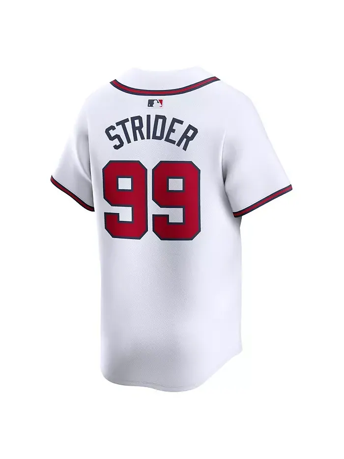 Мужская белая лимитированная джерси игрока Spencer Strider Atlanta Braves (домашняя форма) Nike — изображение 3 из 3
