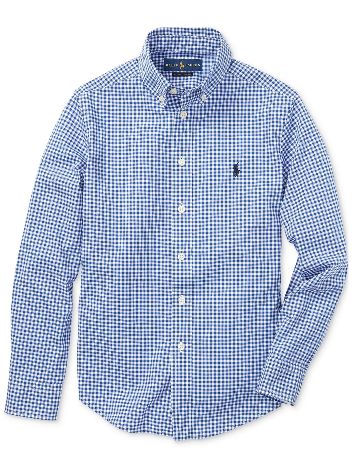 Рубашка из хлопкового поплина в клетку для мальчиков Big Boys Polo Ralph Lauren — изображение 3 из 5, синий мульти