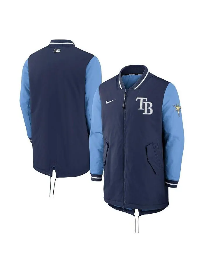 Мужская темно-синяя куртка с молнией во всю длину Tampa Bay Rays Dugout Performance Nike