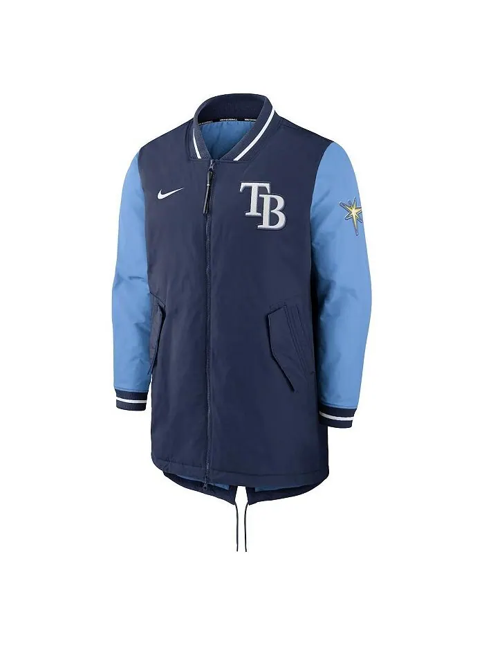 Мужская темно-синяя куртка с молнией во всю длину Tampa Bay Rays Dugout Performance Nike — изображение 2 из 3, темно-синий