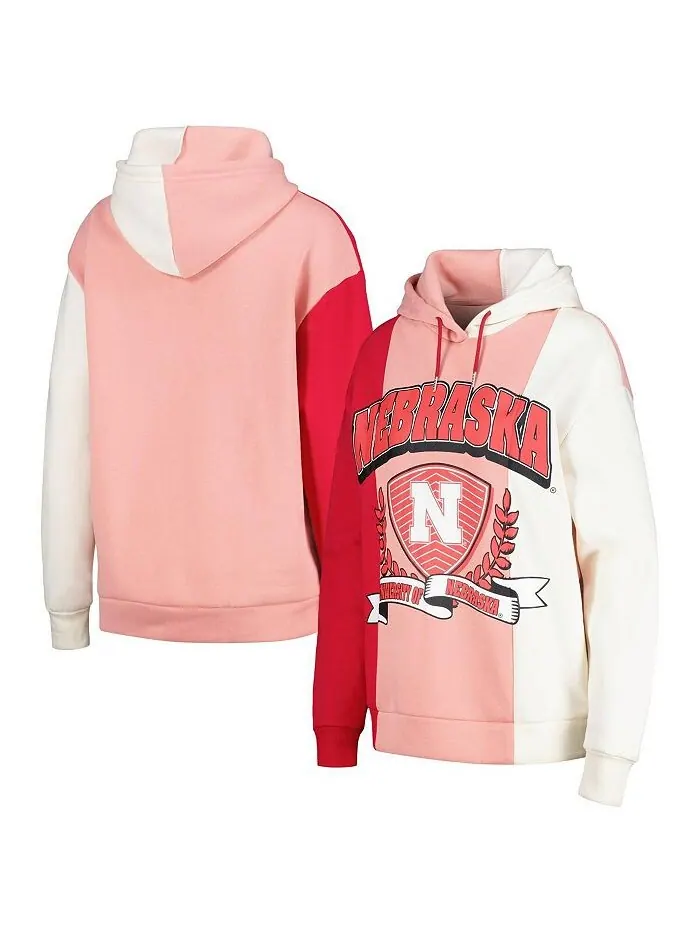 Женский пуловер с капюшоном Scarlet Nebraska Huskers Hall of Fame Colorblock Gameday Couture — изображение 1 из 3, алый