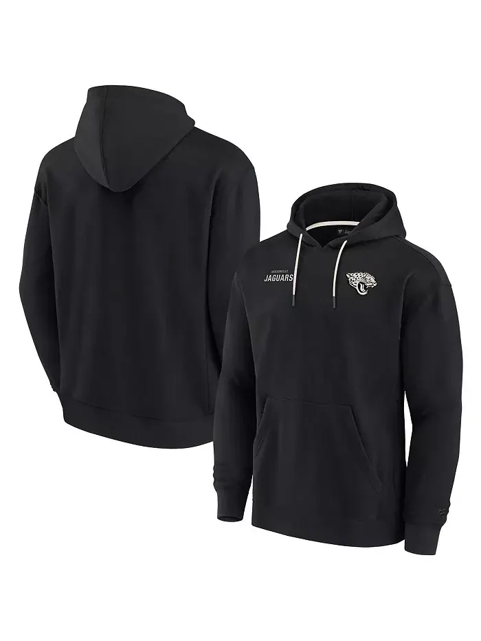Мужская и женская черная толстовка с капюшоном Jacksonville Jaguars из супермягкого флиса Fanatics — изображение 1 из 3