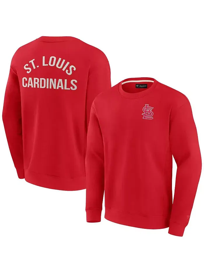 Мужская и женская супермягкая флисовая толстовка Red St. Louis Cardinals с круглым вырезом Fanatics — изображение 1 из 2