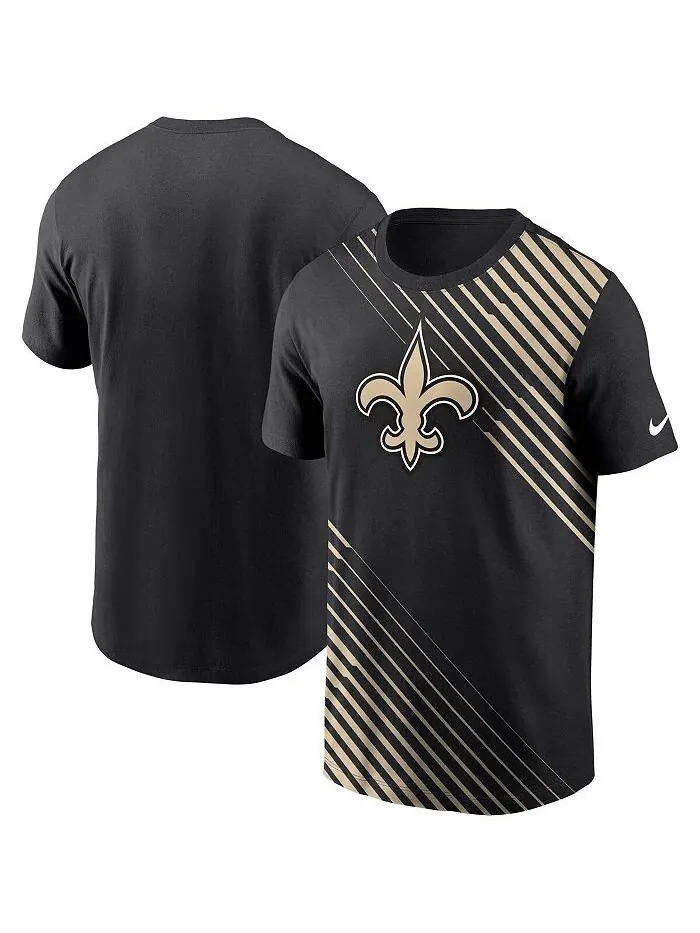 Мужская черная футболка New Orleans Saints Yard Line Fashion Asbury Nike — изображение 1 из 3, черный