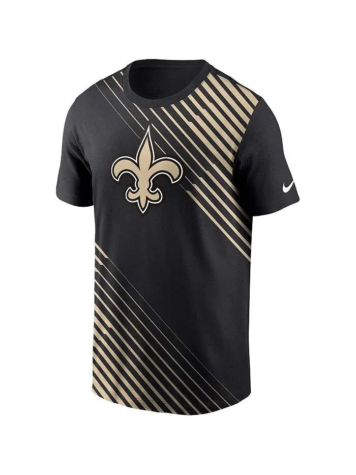Мужская черная футболка New Orleans Saints Yard Line Fashion Asbury Nike — изображение 2 из 3, черный