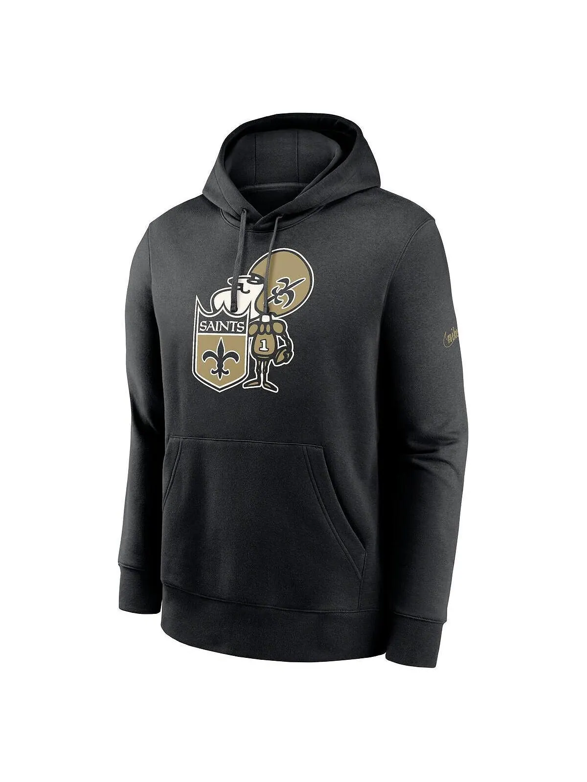 Мужской черный пуловер с капюшоном New Orleans Saints Rewind Club Nike — изображение 2 из 3