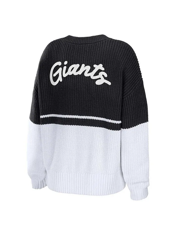 Женский черный и белый массивный пуловер San Francisco Giants WEAR by Erin Andrews — изображение 3 из 3, черный белый