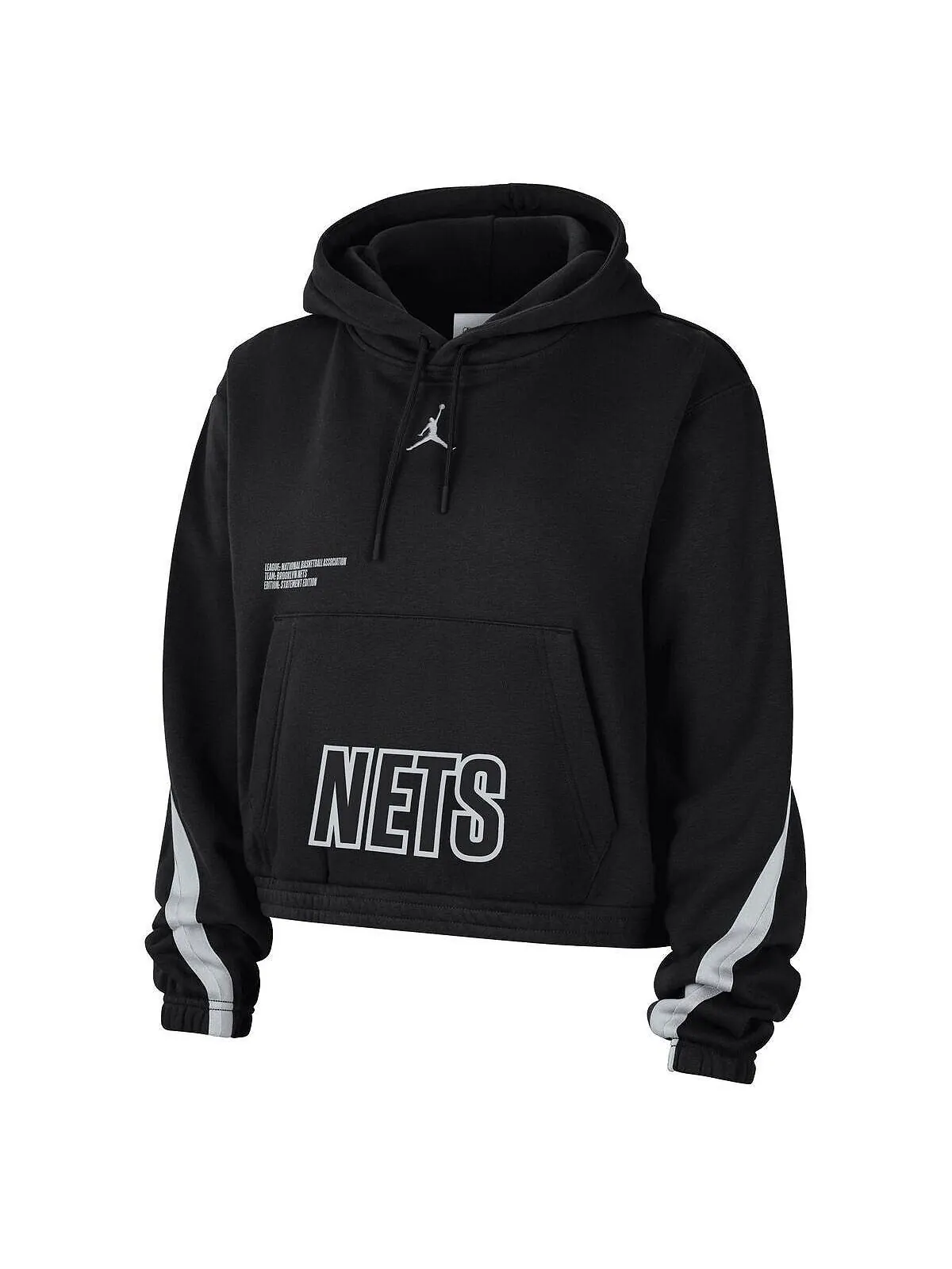 Женский брендовый черный пуловер с капюшоном Brooklyn Nets Courtside Statement Edition Jordan — изображение 3 из 3