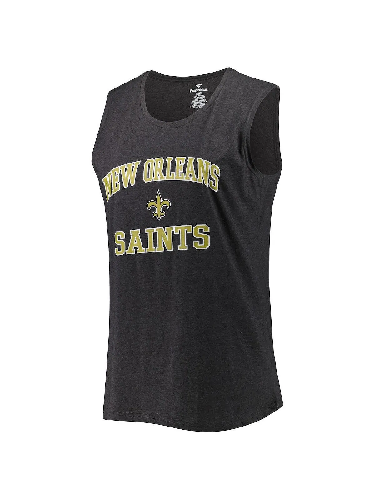 Женская фирменная майка больших размеров Heather Charcoal New Orleans Saints Fanatics — изображение 3 из 3, темно-серый