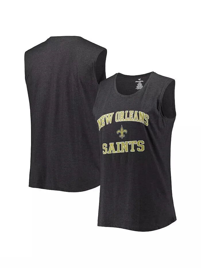 Женская майка больших размеров Heather Charcoal New Orleans Saints Fanatics — изображение 1 из 3