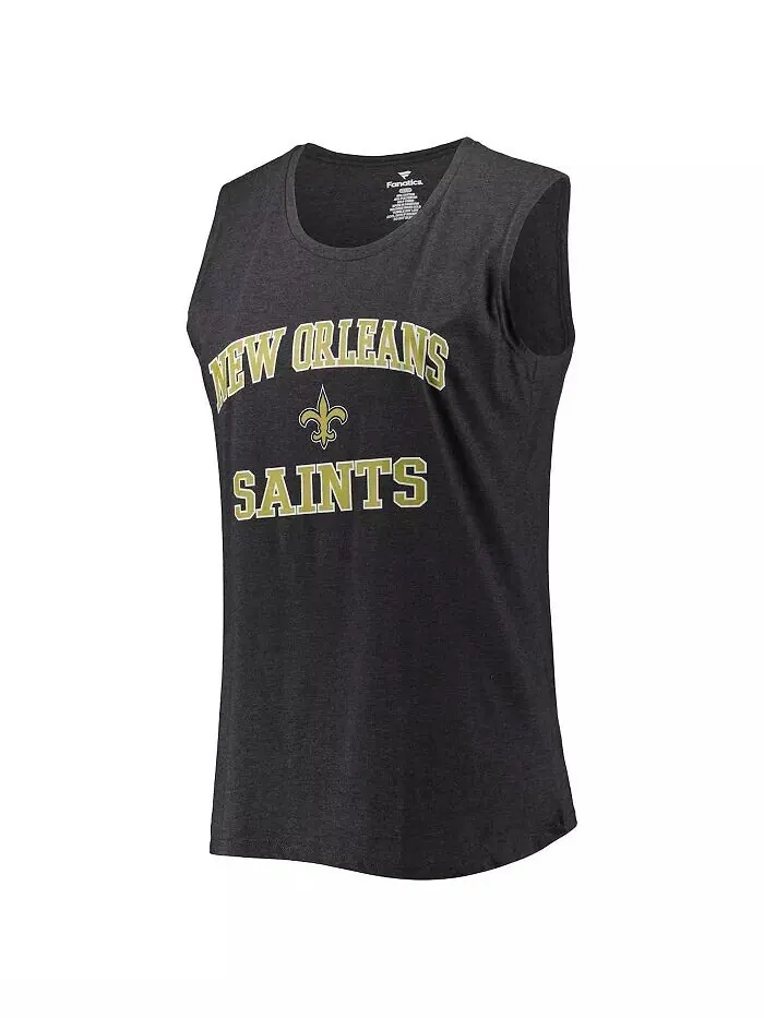 Женская майка больших размеров Heather Charcoal New Orleans Saints Fanatics — изображение 3 из 3