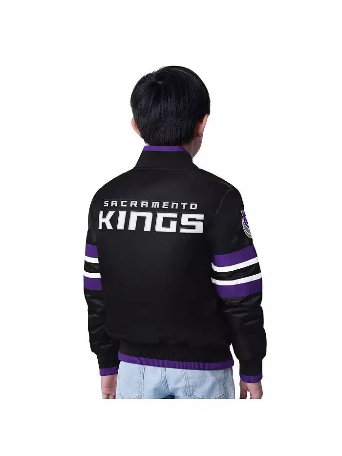 Куртка на кнопках Sacramento Kings Scout Varsity Black для больших мальчиков и девочек Starter — изображение 2 из 2