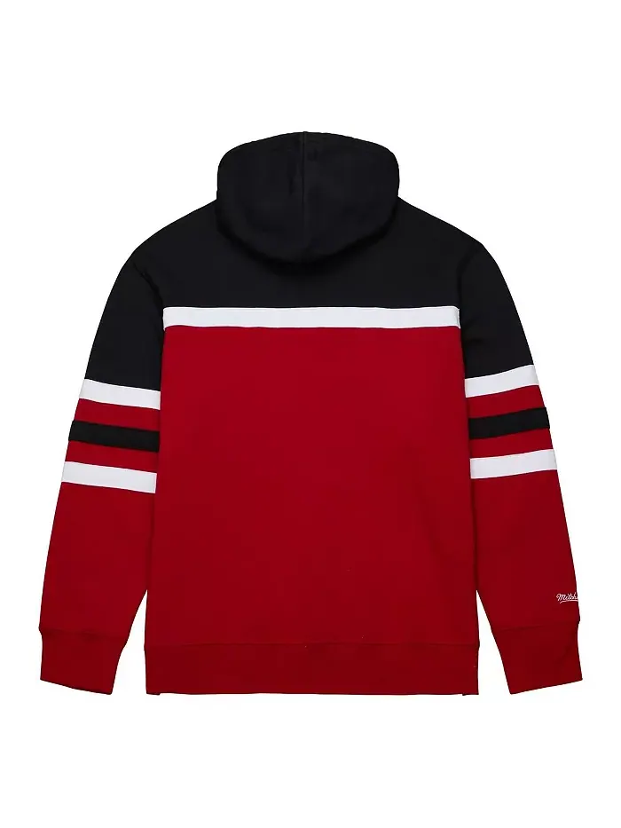 Мужская красная и черная толстовка с капюшоном Detroit Red Wings Head Coach Mitchell & Ness — изображение 3 из 4