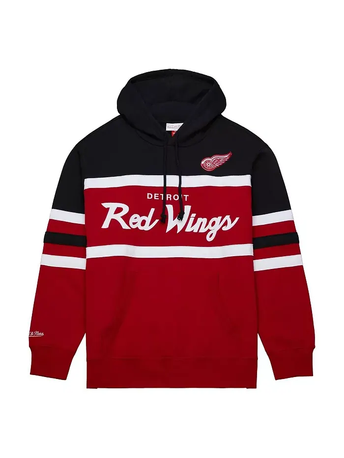 Мужская красная и черная толстовка с капюшоном Detroit Red Wings Head Coach Mitchell & Ness — изображение 4 из 4