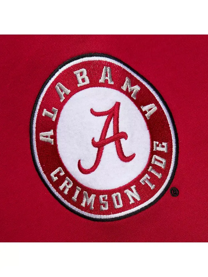 Мужской красный флисовый худи с цепным стежком Alabama Crimson Tide Mitchell & Ness — изображение 2 из 5