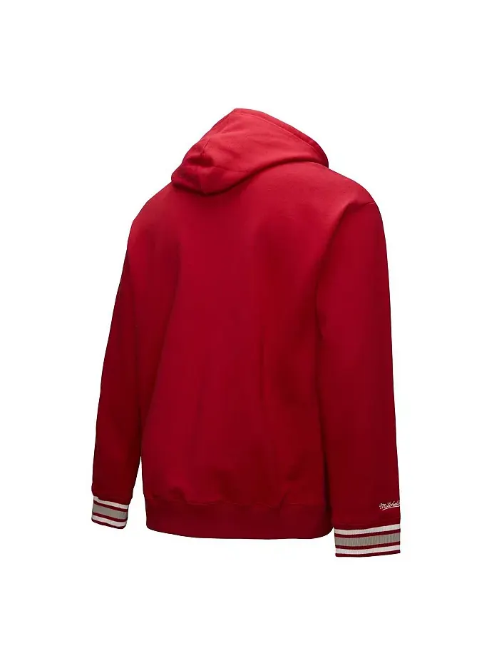 Мужской красный флисовый худи с цепным стежком Alabama Crimson Tide Mitchell & Ness — изображение 4 из 5