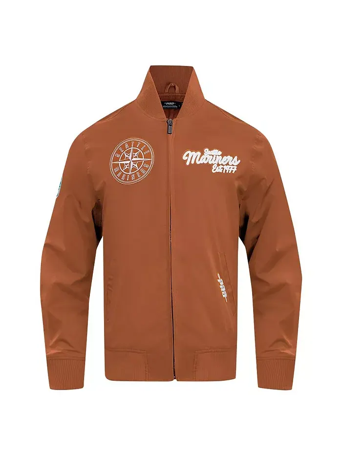 Мужская коричневая толстовка Seattle Mariners Paint The City на молнии Pro Standard — изображение 3 из 4