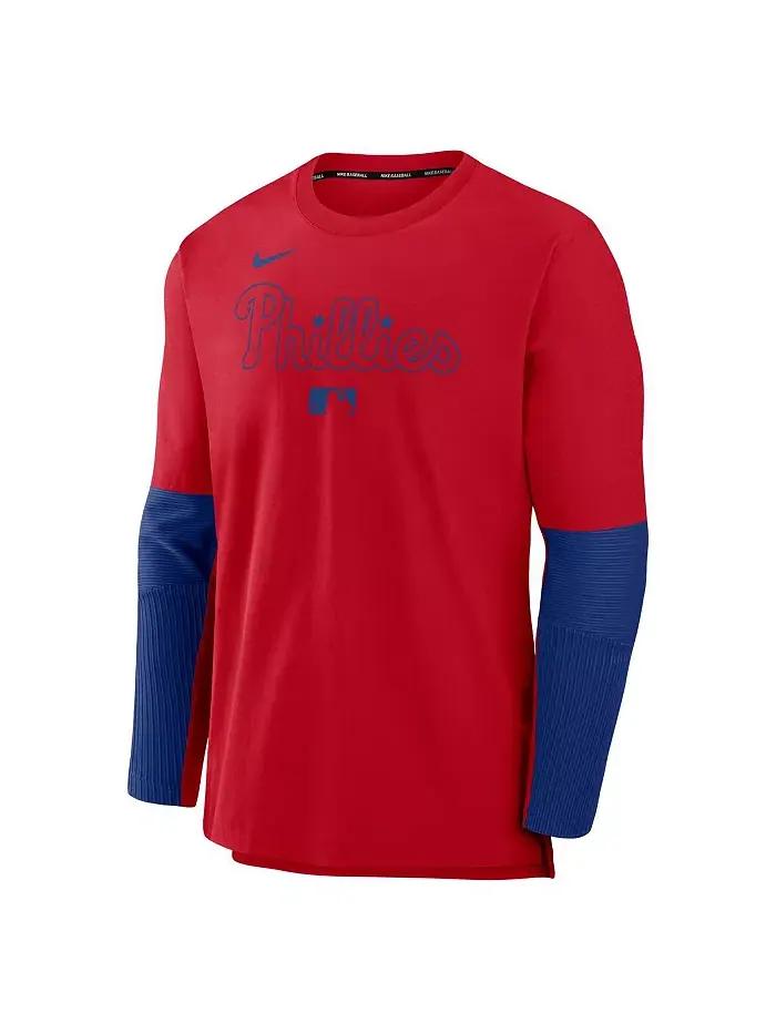 Мужская красно-синяя толстовка Philadelphia Phillies Authentic Collection из легкого трикотажа с — изображение 3 из 3