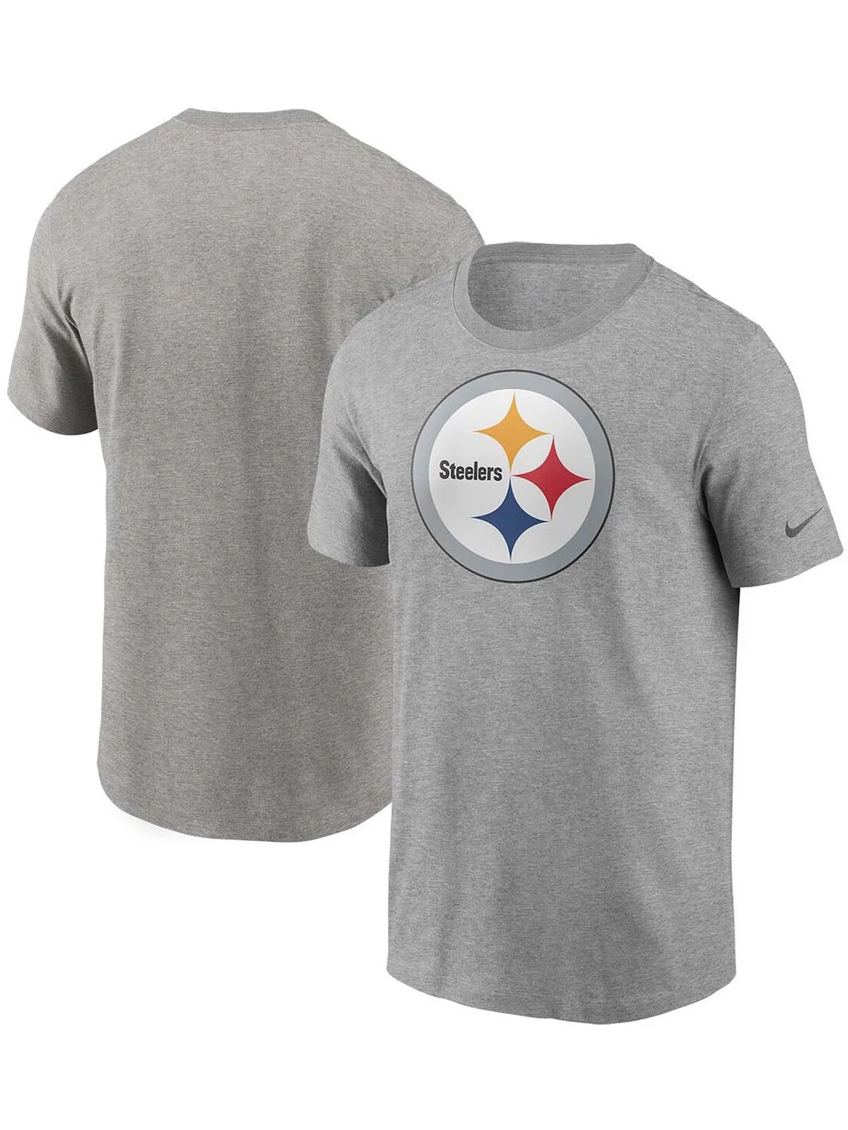 Мужская серая футболка с логотипом Pittsburgh Steelers Primary Logo Nike — изображение 1 из 3, серый