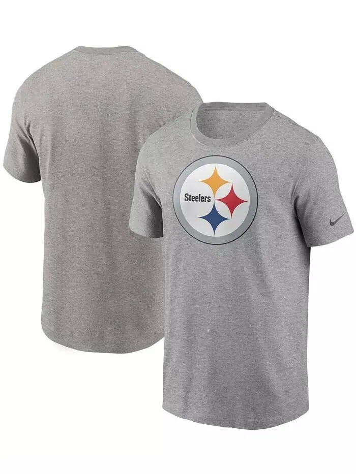Мужская серая футболка с логотипом Pittsburgh Steelers Primary Logo Nike — изображение 1 из 3