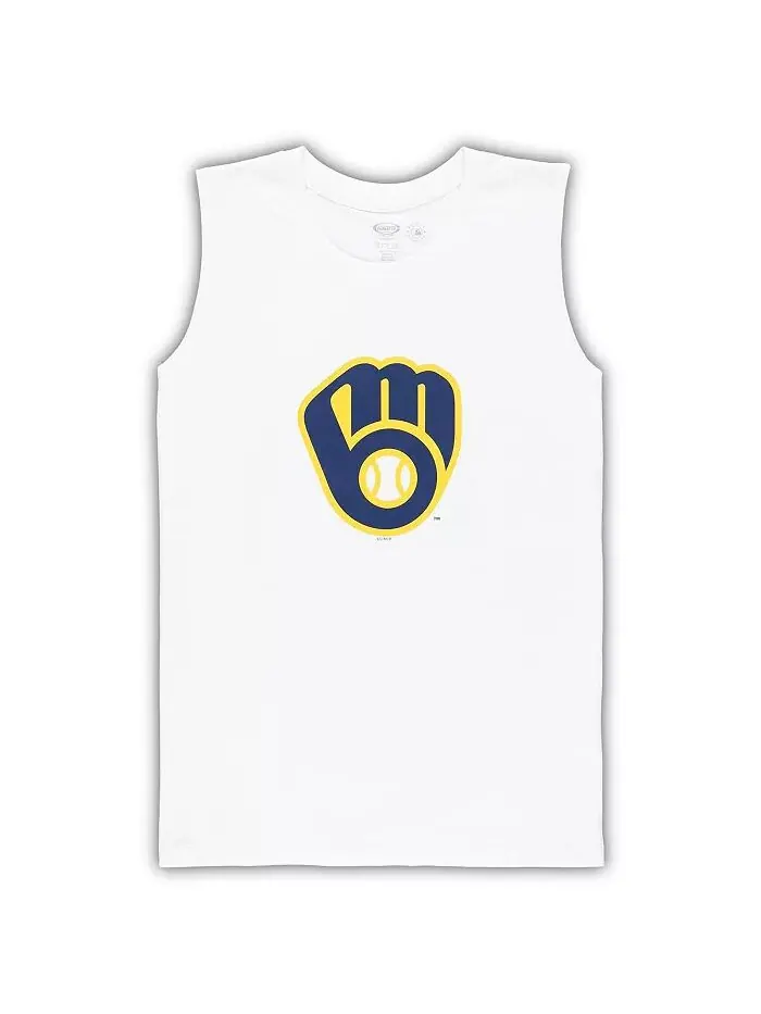 Женский белый/темно-синий Milwaukee Brewers плюс размер майка шорты спальный комплект Concepts Sport — изображение 3 из 3