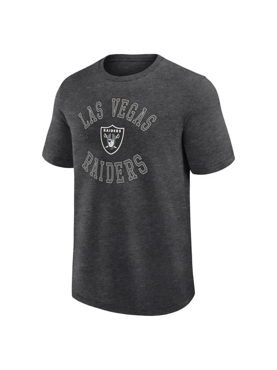 Logo Athletic Мужская футболка Las Vegas Raiders Success цвета «серый меланж» — изображение 2 из 3, темно-серый