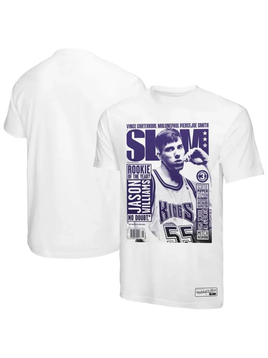 Mitchell & Ness Мужская белая футболка Джейсона Уильямса с градиентным рисунком Sacramento Kings — изображение 1 из 3, белый