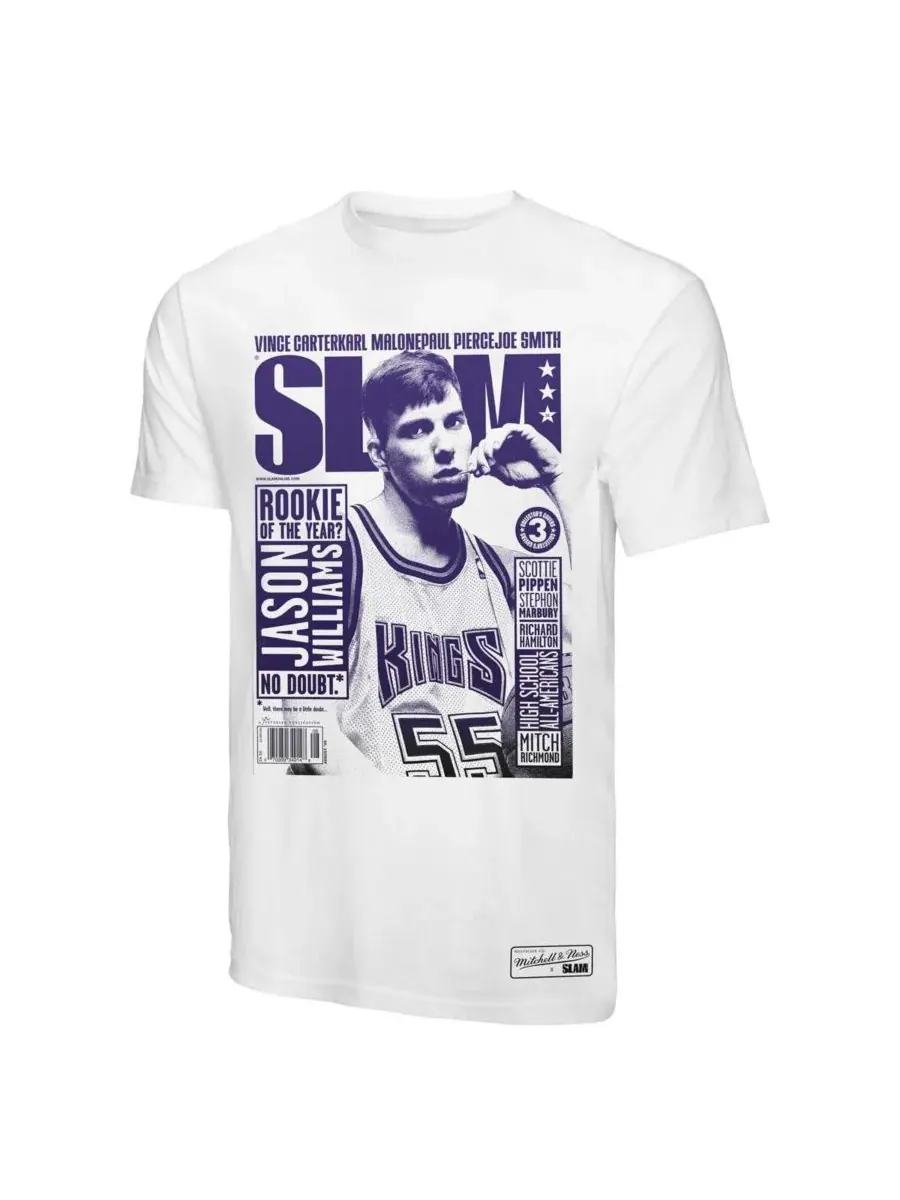 Mitchell & Ness Мужская белая футболка Джейсона Уильямса с градиентным рисунком Sacramento Kings — изображение 3 из 3, белый