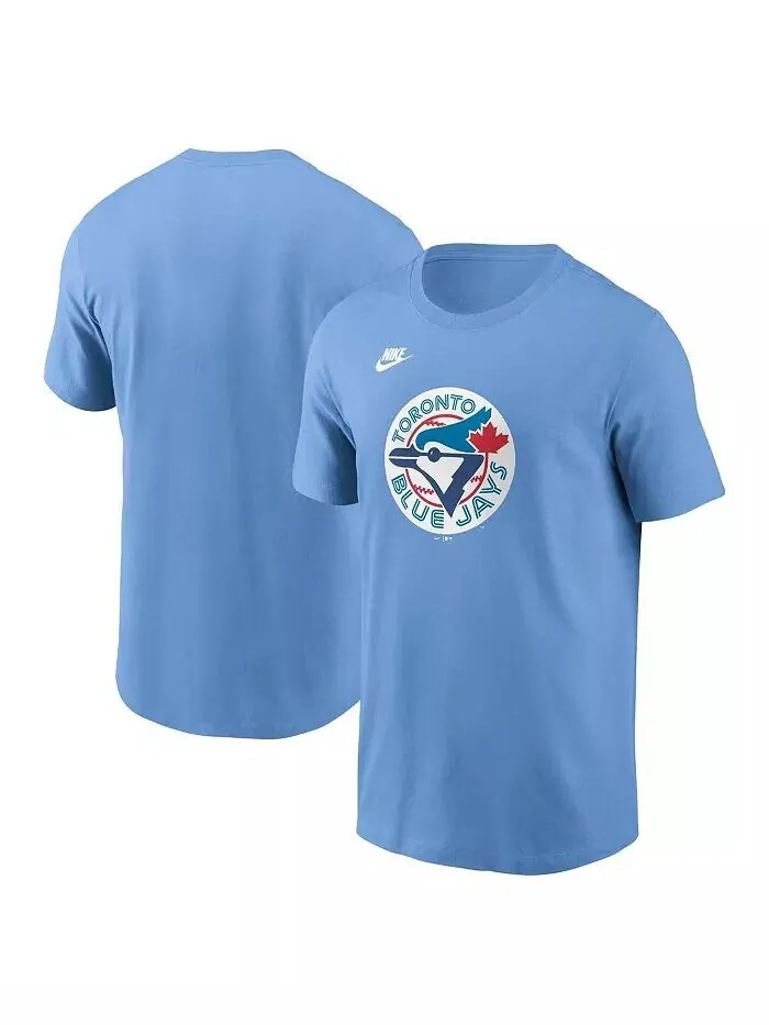 Мужская футболка цвета Powder Blue Toronto Blue Jays Cooperstown Collection с логотипом команды Nike — изображение 1 из 3