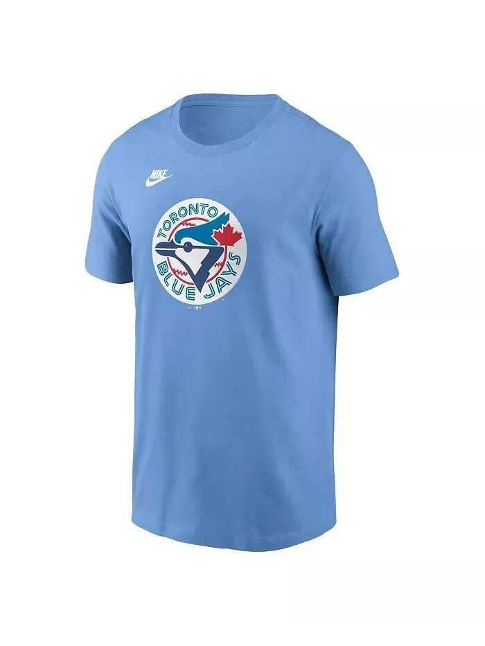 Мужская футболка цвета Powder Blue Toronto Blue Jays Cooperstown Collection с логотипом команды Nike — изображение 3 из 3