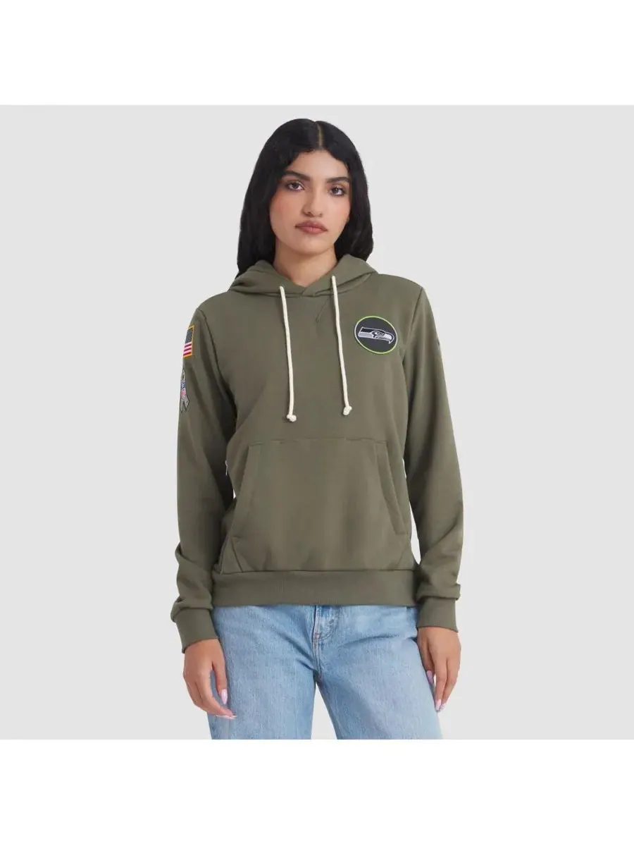 Nike Женская толстовка Olive Seattle Seahawks 2025 Salute to Service Sideline Standard Issue Dri-FIT — изображение 1 из 5
