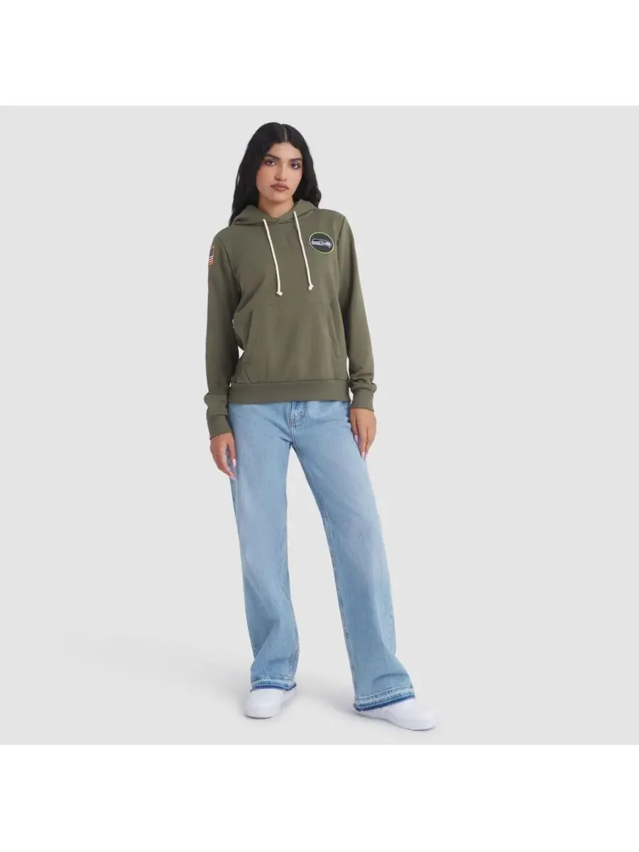 Nike Женская толстовка Olive Seattle Seahawks 2025 Salute to Service Sideline Standard Issue Dri-FIT — изображение 3 из 5