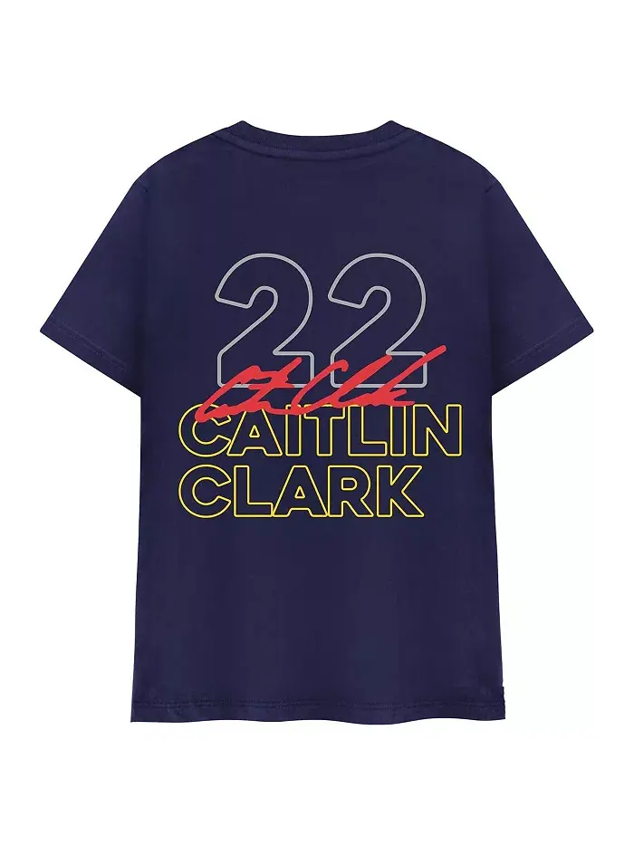 Футболка Round21 Indiana Bound для мужчин и женщин Caitlin Clark в синем цвете с символикой Indiana — изображение 2 из 3