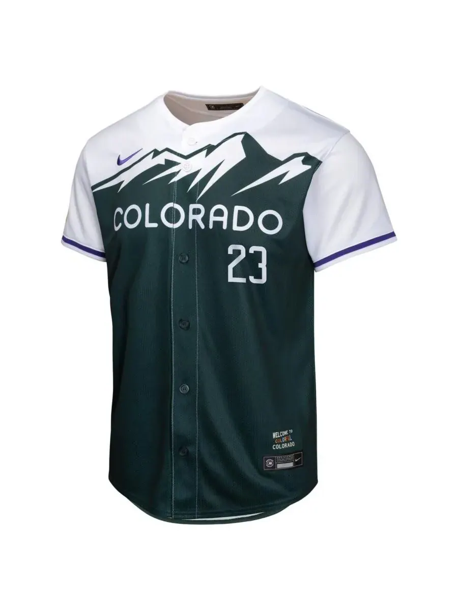 Nike Футболка игрока Криса Брайанта зеленого цвета из серии "Colorado Rockies City Connect" — изображение 2 из 3, зеленый