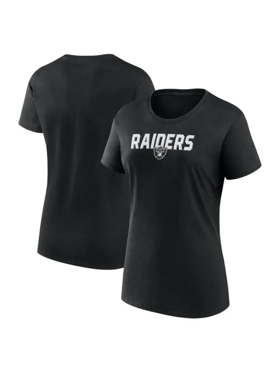 Logo Athletic Женская черная футболка Las Vegas Raiders Lean — изображение 1 из 3, черный
