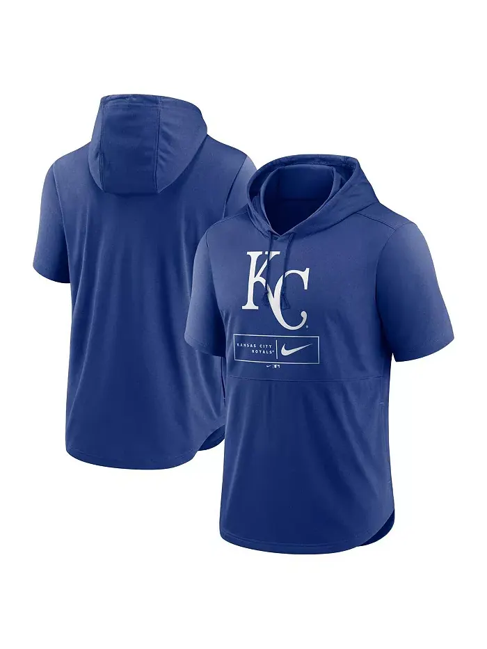 Мужская производительная толстовка с капюшоном и короткими рукавами Royal Kansas City Royals Logo — изображение 1 из 3