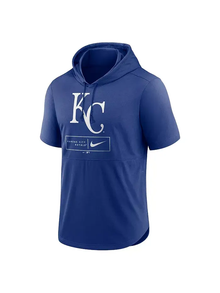 Мужская производительная толстовка с капюшоном и короткими рукавами Royal Kansas City Royals Logo — изображение 2 из 3