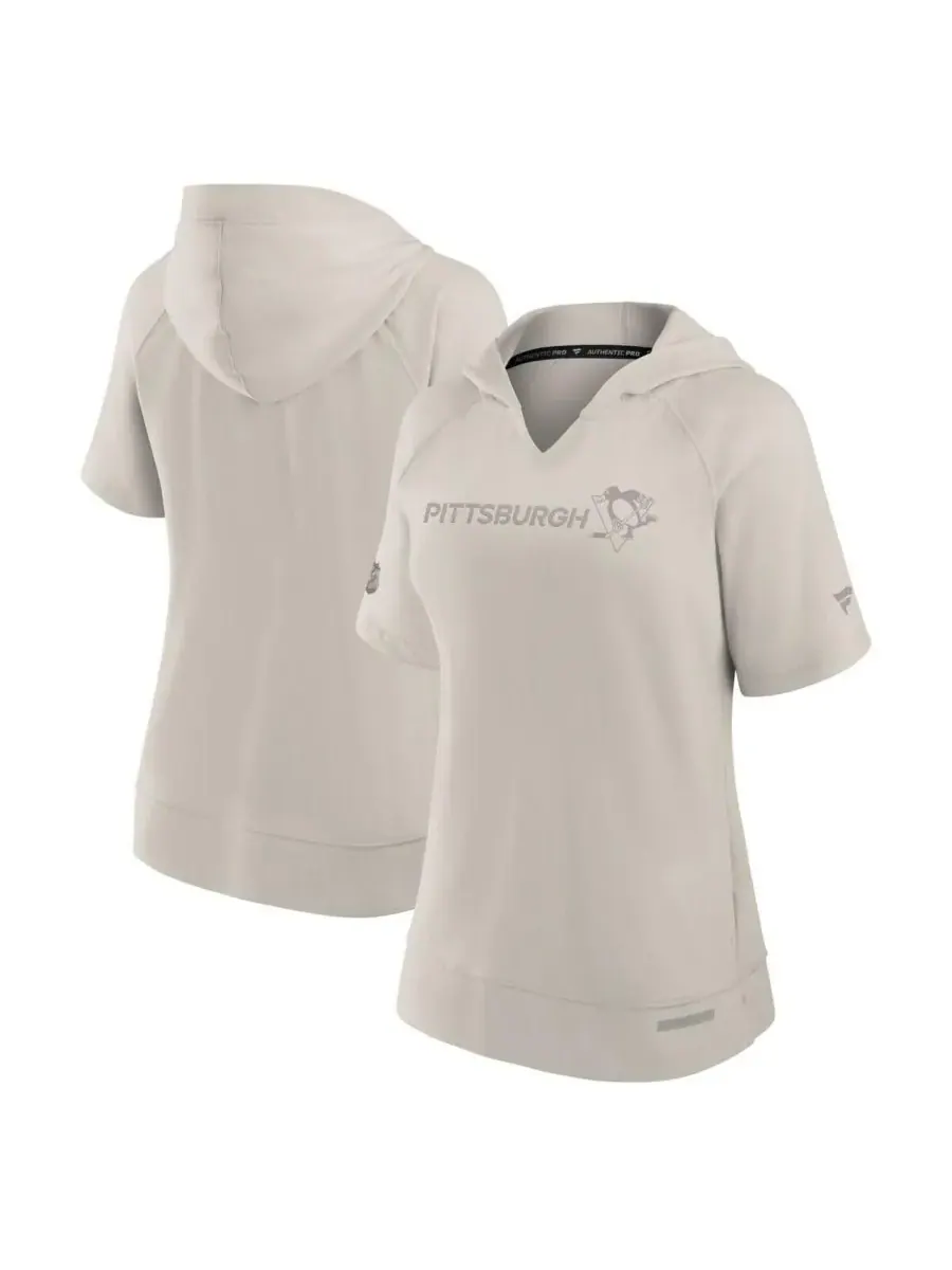 Fanatics Женская кремовая футболка Pittsburgh Penguins Authentic Pro Road Fashion Top — изображение 1 из 3, бежевый