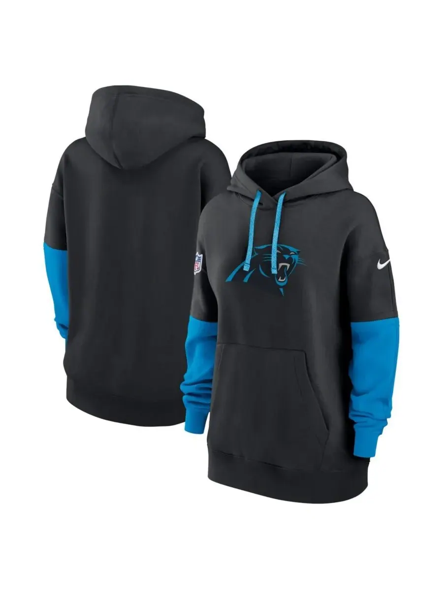 Nike Женская черная флисовая толстовка с капюшоном Carolina Panthers 2024 Sideline Essential — изображение 1 из 3, черный