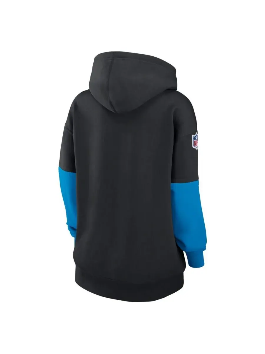 Nike Женская черная флисовая толстовка с капюшоном Carolina Panthers 2024 Sideline Essential — изображение 3 из 3, черный