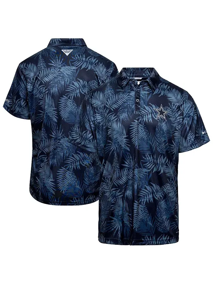 Мужская поло Navy Dallas Cowboys PFG Super Terminal Tackle Omni-Shade Columbia — изображение 1 из 3