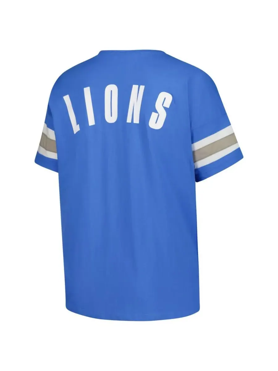 Fanatics Женская синяя футболка Detroit Lions большого размера Redzone с вырезом на воротнике — изображение 2 из 3, синий