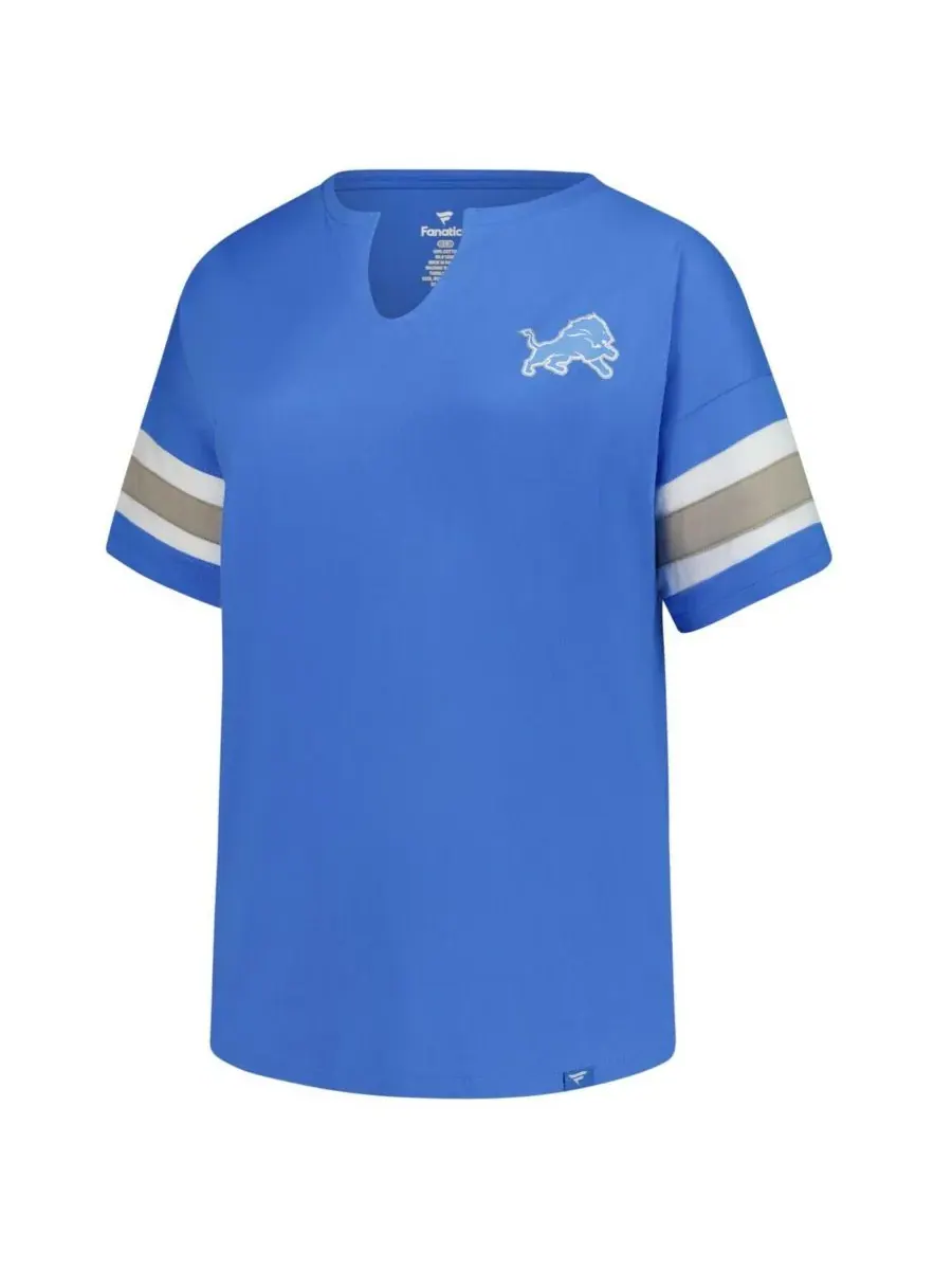 Fanatics Женская синяя футболка Detroit Lions большого размера Redzone с вырезом на воротнике — изображение 3 из 3, синий