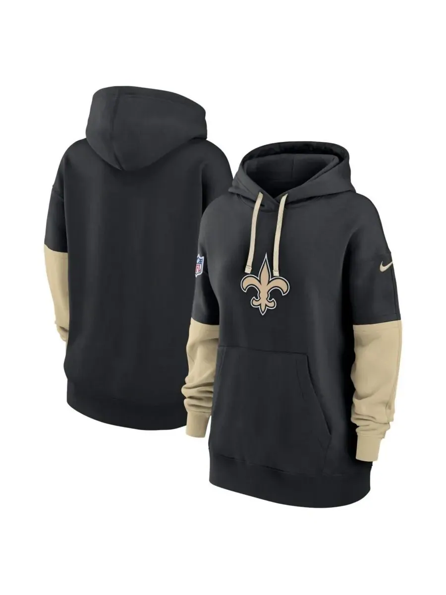 Nike Женская черная флисовая толстовка с капюшоном New Orleans Saints 2024 Sideline Essential — изображение 1 из 3, черный