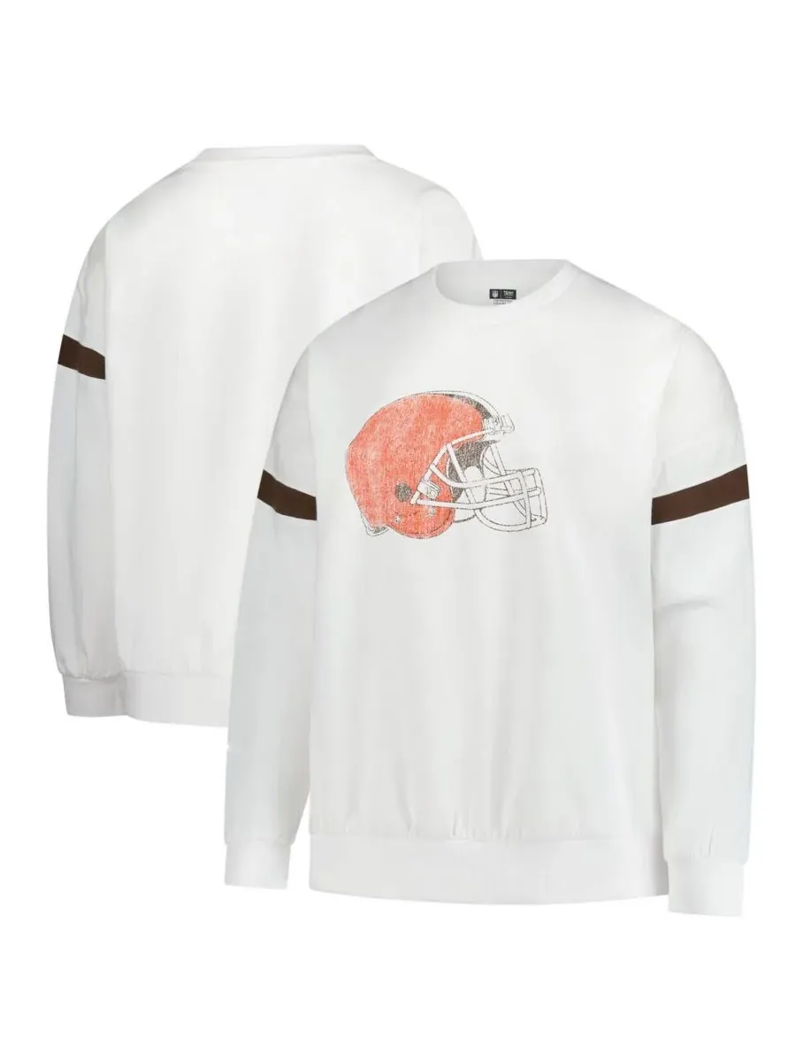 Fanatics Женская белая флисовая толстовка большого размера с символикой команды Cleveland Browns — изображение 1 из 3, белый