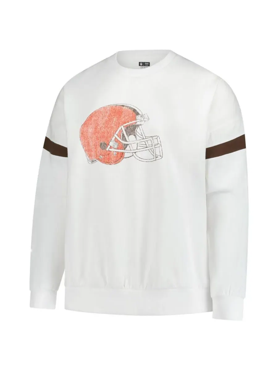 Fanatics Женская белая флисовая толстовка большого размера с символикой команды Cleveland Browns — изображение 3 из 3, белый