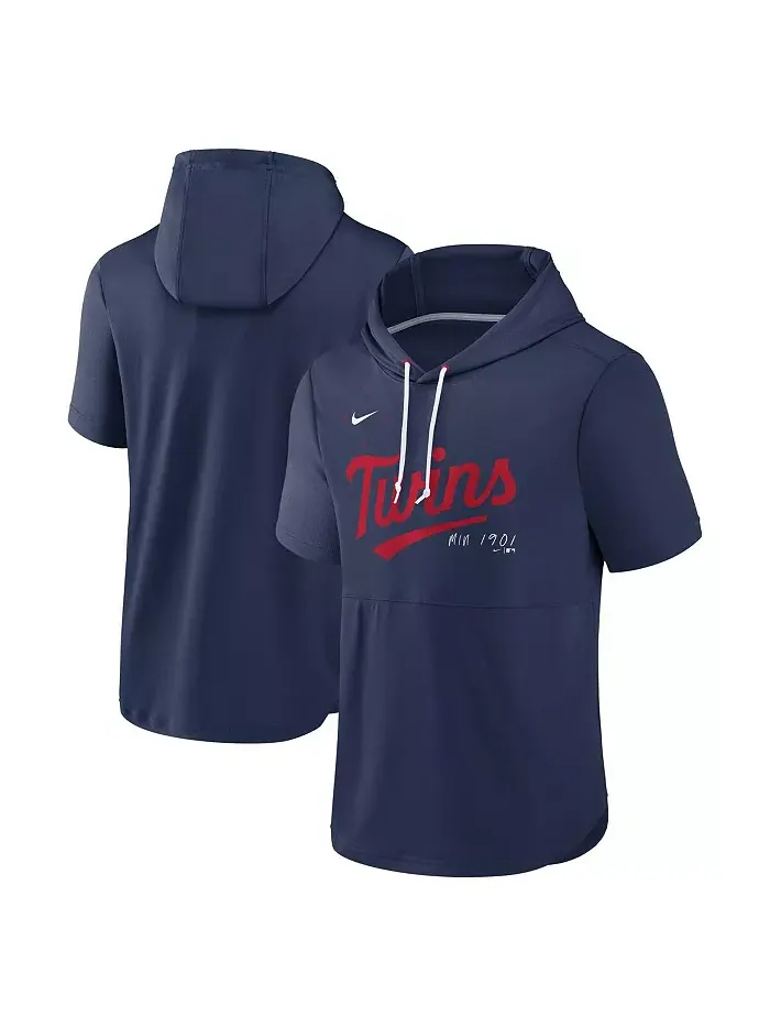 Мужская синяя толстовка с капюшоном Minnesota Twins Springer с короткими рукавами Nike — изображение 1 из 1